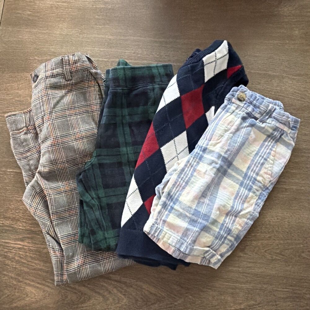 Janie and Jack Boys Size 8 Lot 4 Preppy Classic Holiday Pants Sweater Shorts